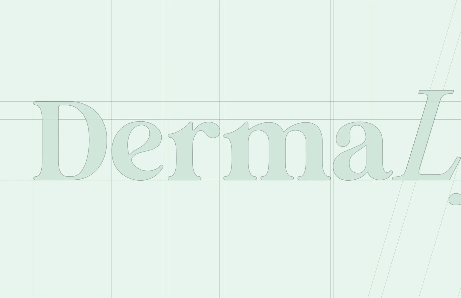 Dermalyft refined wordmark and typography grid