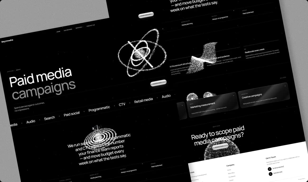 Beyrmedia paid media campaigns website pages