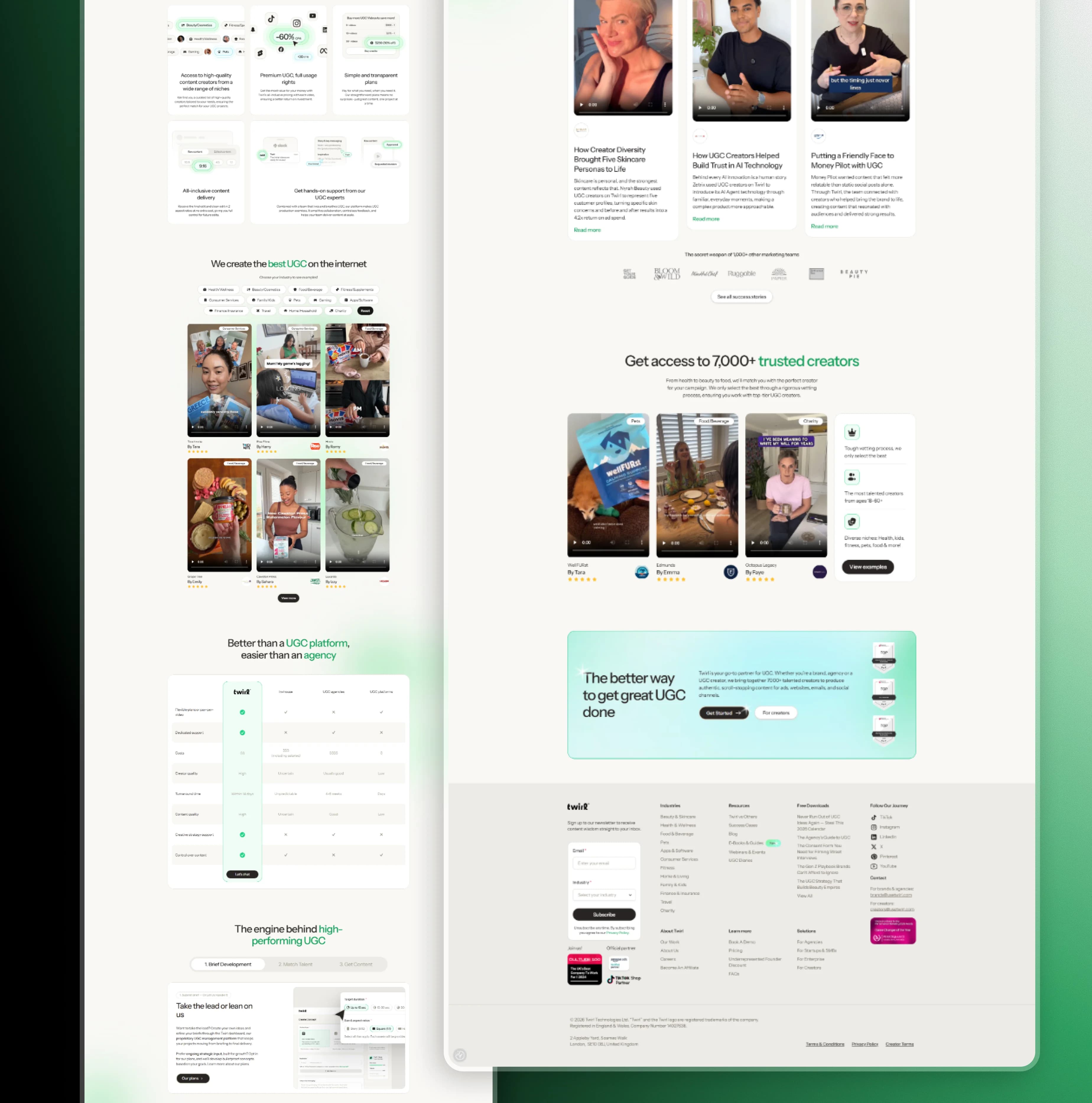 Full-page Twirl website design