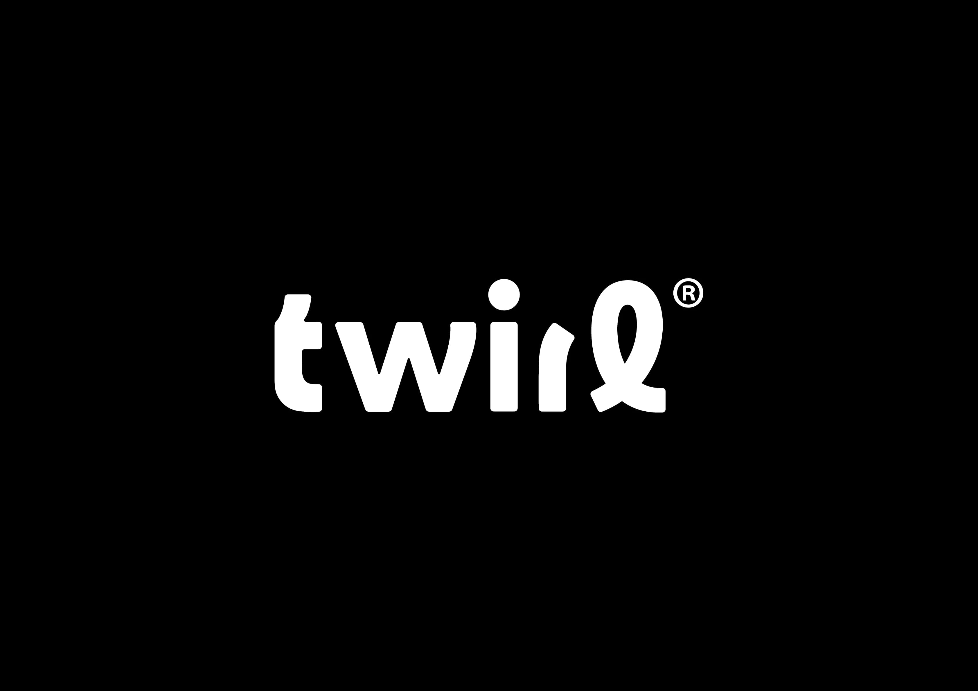 Twirl logo on a black background
