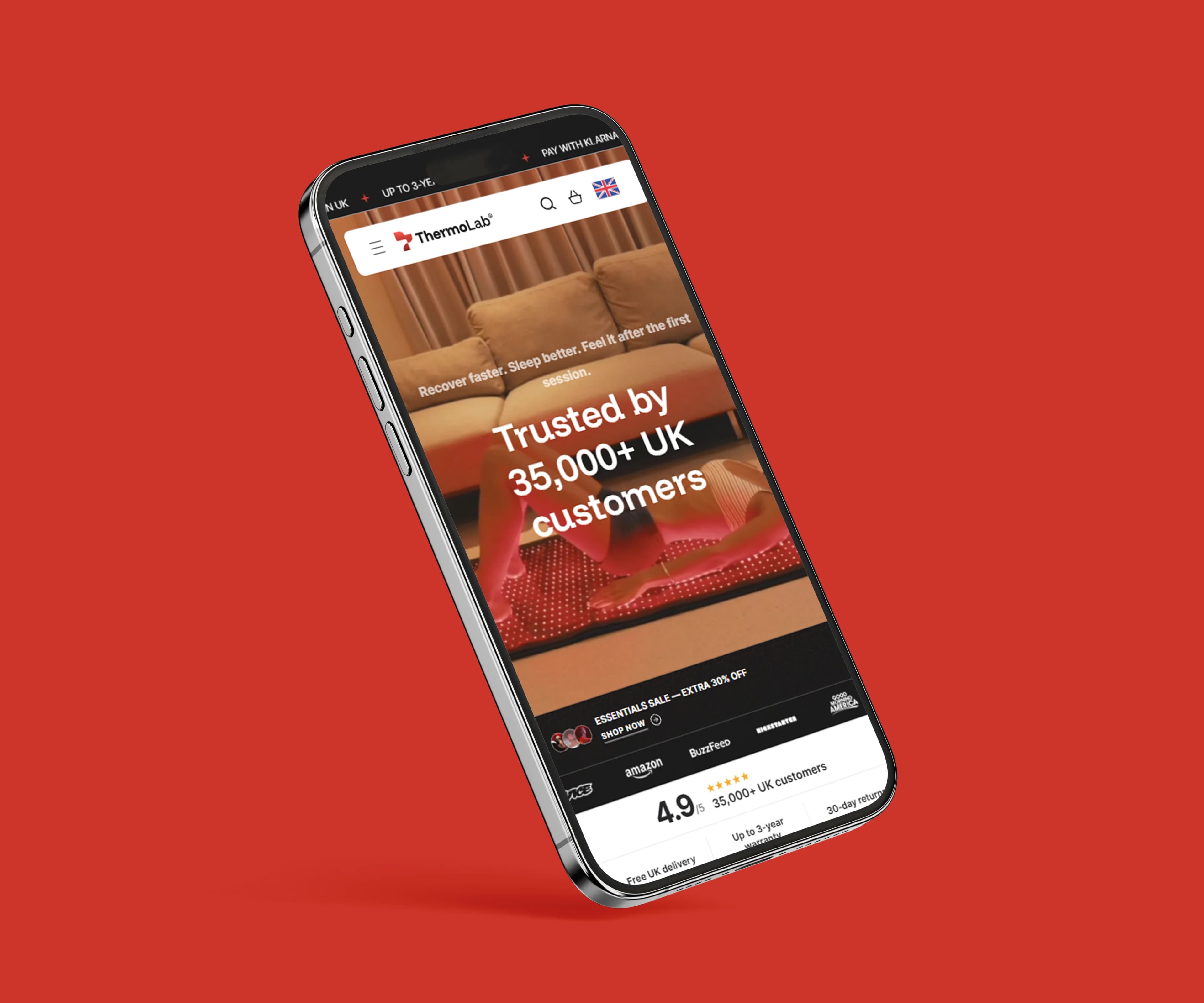 ThermoLab mobile Shopify store
