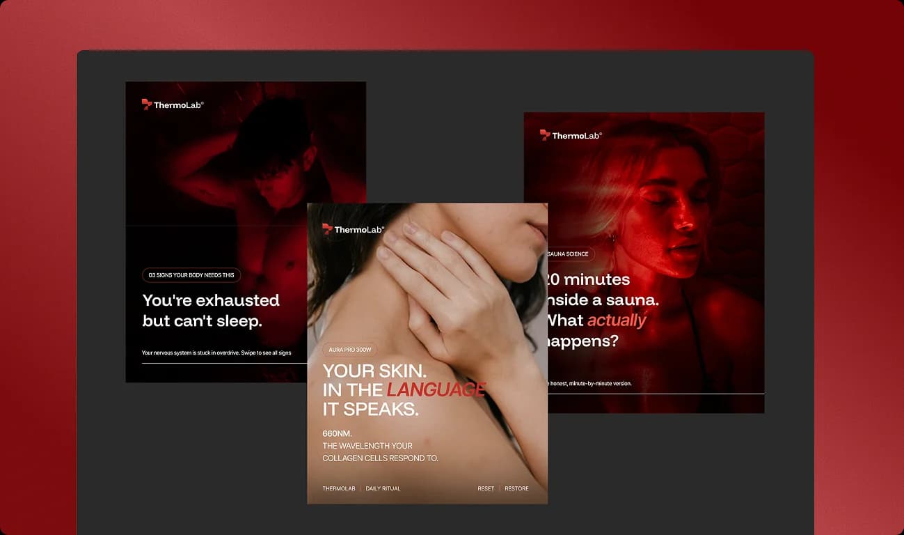 ThermoLab recovery, sleep, and skin social campaigns