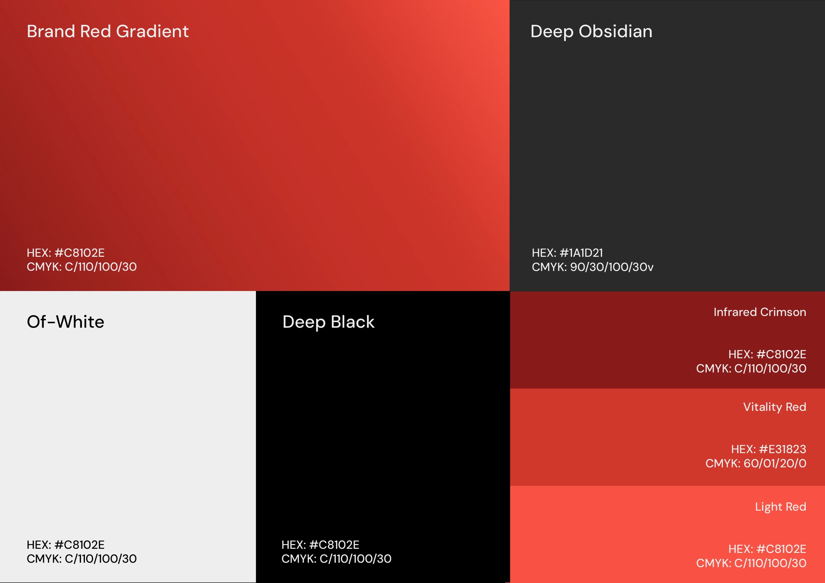 ThermoLab red, obsidian, white, and black color palette